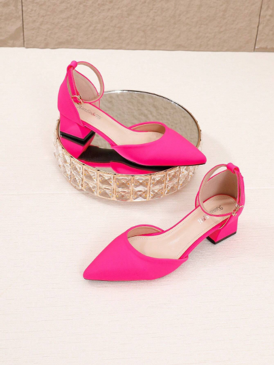 New Arrival Fashionable Women's Blush Pink Chunky High Heel Sandals, Open-Toe Mules