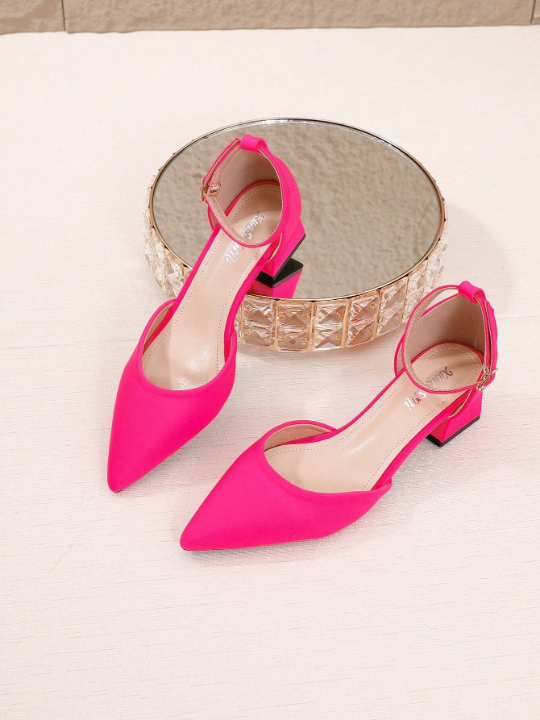 New Arrival Fashionable Women's Blush Pink Chunky High Heel Sandals, Open-Toe Mules