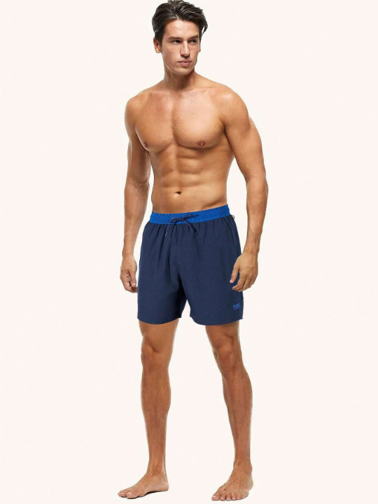 Manfinity Men's Drawstring Simple Beach Shorts