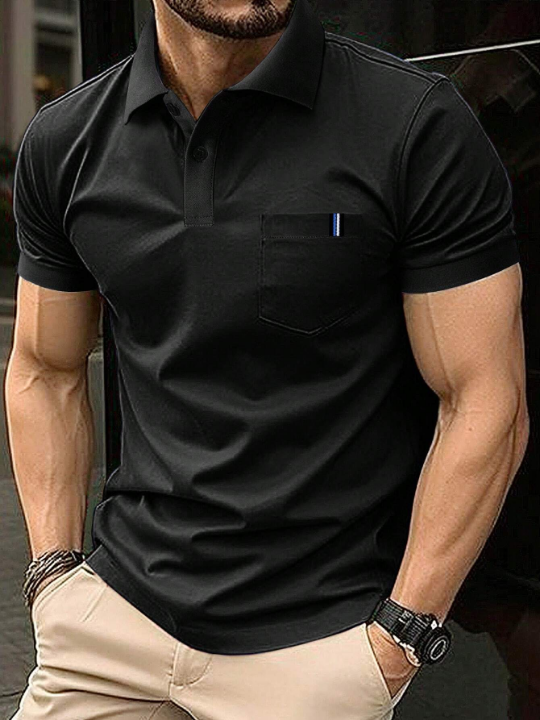 Manfinity Homme Men's Summer Polo Shirts Suitable For Daily Office Wear