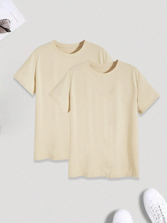 Manfinity Basics Men's Solid Color Short Sleeve T-Shirt