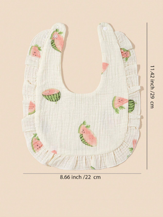 2pcs Baby Bib With Ruffle Decoration