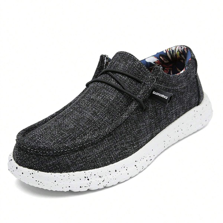 Men Slip-On Canvas Shoes, Lightweight And Breathable, Wide-Fitting Casual Shoes, Comfortable Sport Shoes, Fashionable And Versatile Running Shoes, Driving Shoes