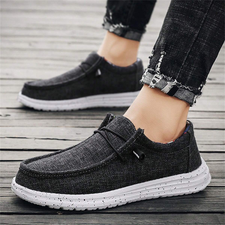 Men Slip-On Canvas Shoes, Lightweight And Breathable, Wide-Fitting Casual Shoes, Comfortable Sport Shoes, Fashionable And Versatile Running Shoes, Driving Shoes