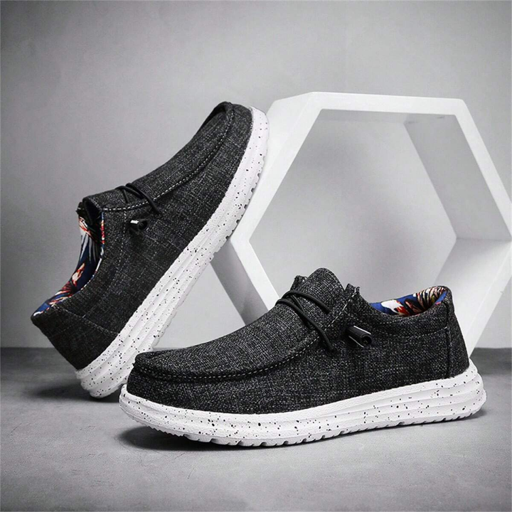 Men Slip-On Canvas Shoes, Lightweight And Breathable, Wide-Fitting Casual Shoes, Comfortable Sport Shoes, Fashionable And Versatile Running Shoes, Driving Shoes