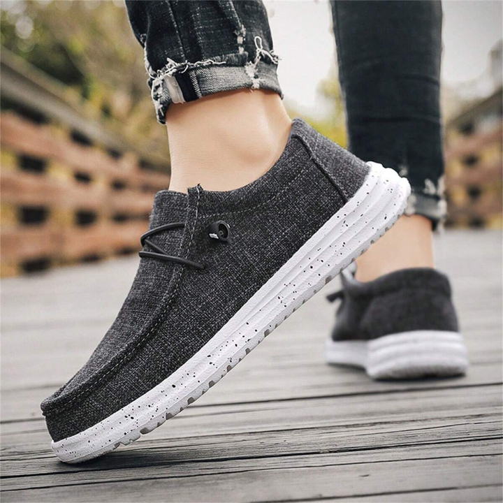 Men Slip-On Canvas Shoes, Lightweight And Breathable, Wide-Fitting Casual Shoes, Comfortable Sport Shoes, Fashionable And Versatile Running Shoes, Driving Shoes