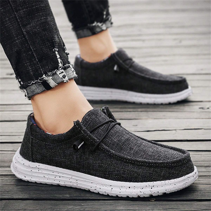 Men Slip-On Canvas Shoes, Lightweight And Breathable, Wide-Fitting Casual Shoes, Comfortable Sport Shoes, Fashionable And Versatile Running Shoes, Driving Shoes