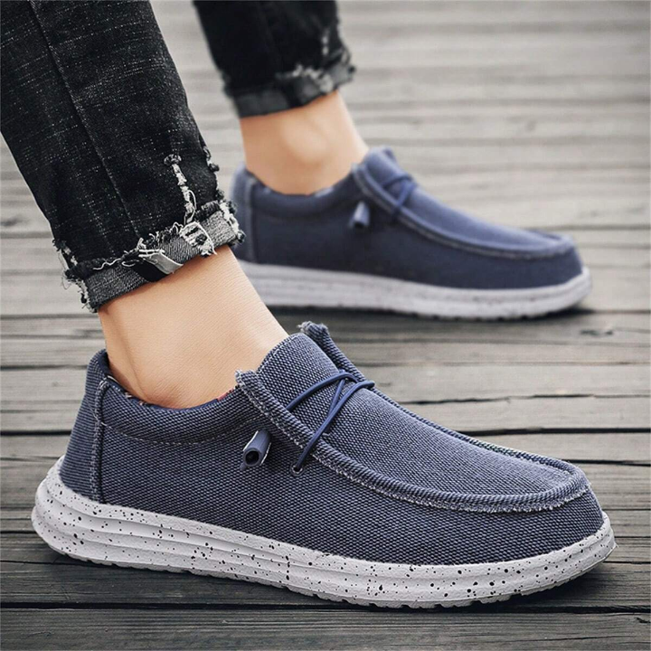 Men's Slip-On Canvas Shoes, Breathable, Lightweight, Wide Width, Comfortable, Trendy, Versatile, Running, Driving, Casual Shoes, Big Size