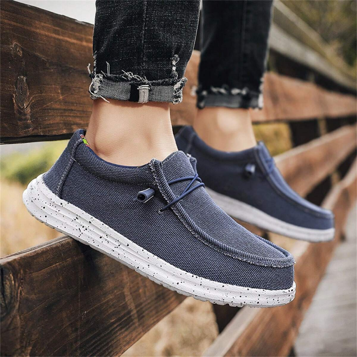 Men's Slip-On Canvas Shoes, Breathable, Lightweight, Wide Width, Comfortable, Trendy, Versatile, Running, Driving, Casual Shoes, Big Size