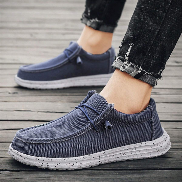 Men's Slip-On Canvas Shoes, Breathable, Lightweight, Wide Width, Comfortable, Trendy, Versatile, Running, Driving, Casual Shoes, Big Size