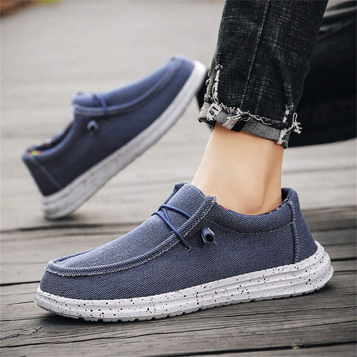 Men's Slip-On Canvas Shoes, Breathable, Lightweight, Wide Width, Comfortable, Trendy, Versatile, Running, Driving, Casual Shoes, Big Size