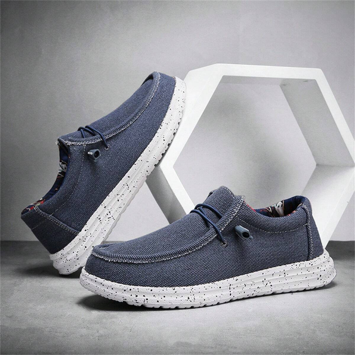 Men's Slip-On Canvas Shoes, Breathable, Lightweight, Wide Width, Comfortable, Trendy, Versatile, Running, Driving, Casual Shoes, Big Size