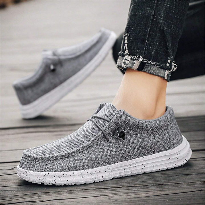 Men's Slip-On Canvas Shoes, Breathable, Wide-Fit, Comfortable Sports Shoes, Mesh Shoes, Trendy And Versatile, Ideal For Running, Driving