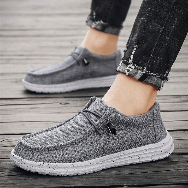 Men's Slip-On Canvas Shoes, Breathable, Wide-Fit, Comfortable Sports Shoes, Mesh Shoes, Trendy And Versatile, Ideal For Running, Driving