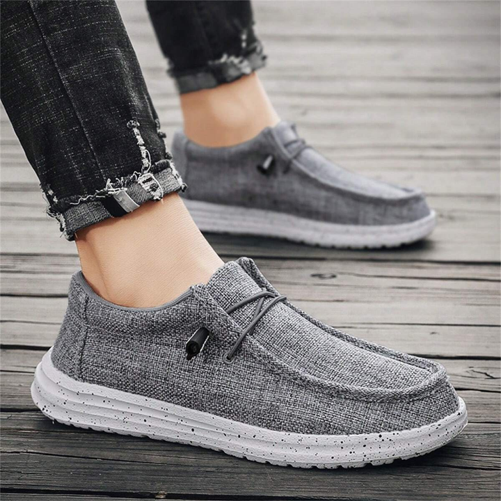 Men's Slip-On Canvas Shoes, Breathable, Wide-Fit, Comfortable Sports Shoes, Mesh Shoes, Trendy And Versatile, Ideal For Running, Driving