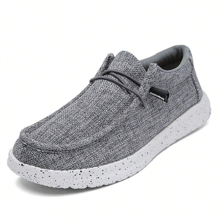 Men's Slip-On Canvas Shoes, Breathable, Wide-Fit, Comfortable Sports Shoes, Mesh Shoes, Trendy And Versatile, Ideal For Running, Driving