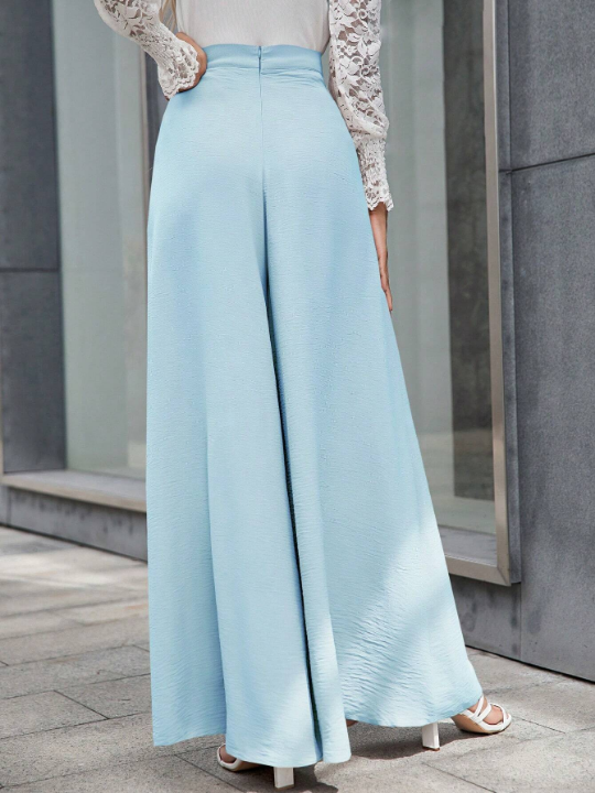 Women's Solid Color Wide Leg Pants With Pockets