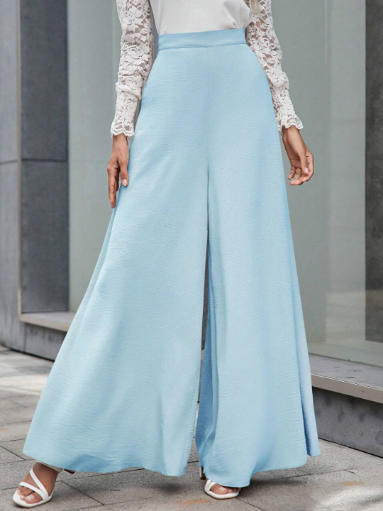 Women's Solid Color Wide Leg Pants With Pockets