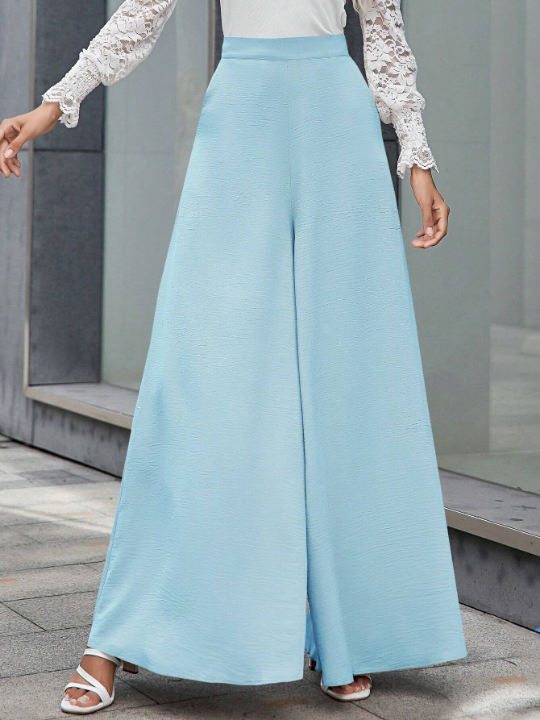 Women's Solid Color Wide Leg Pants With Pockets