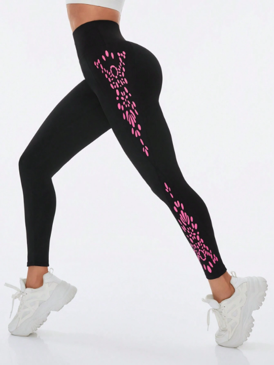 Ladies' Printed Simple Sports Leggings