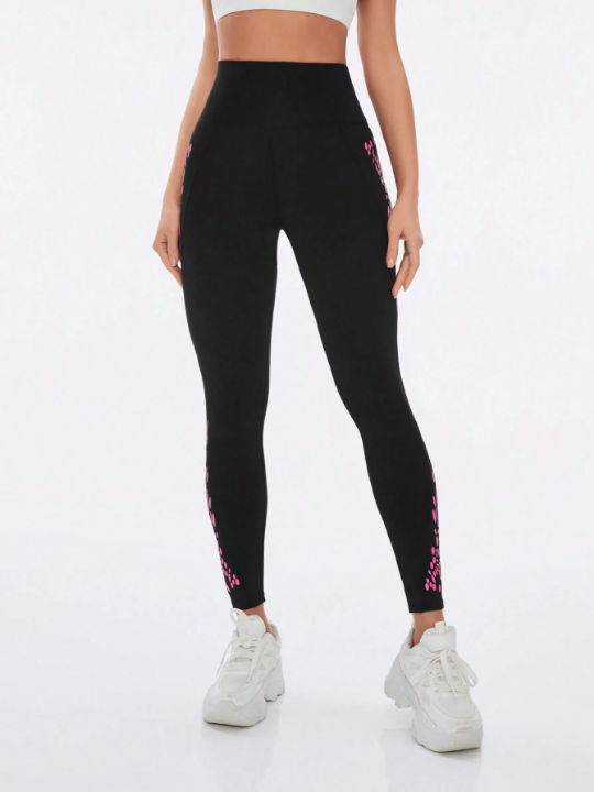 Ladies' Printed Simple Sports Leggings