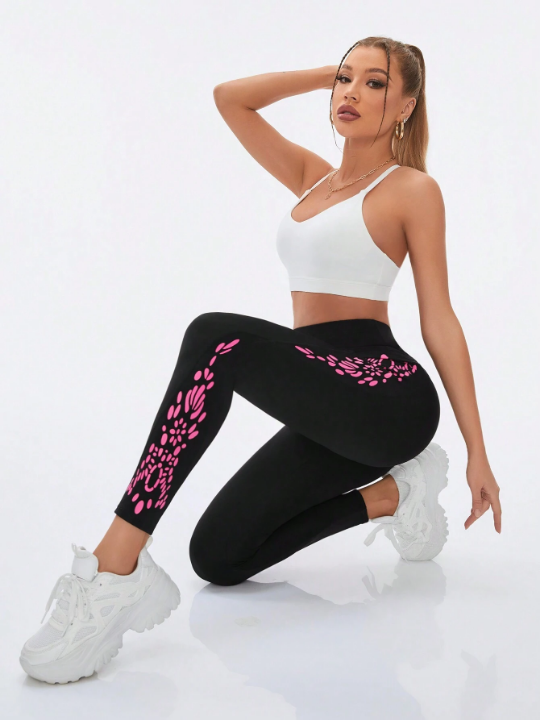 Ladies' Printed Simple Sports Leggings