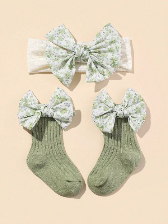 2pcs/Set Baby Hair Accessories And Socks