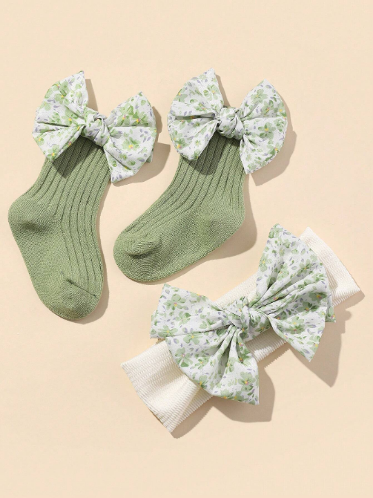 2pcs/Set Baby Hair Accessories And Socks