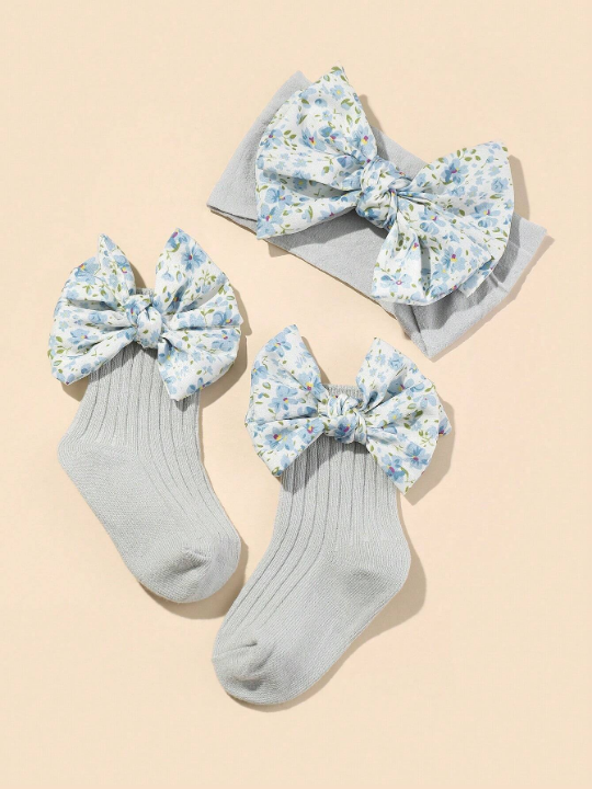 2pcs/Set Baby Hair Accessories And Socks Set