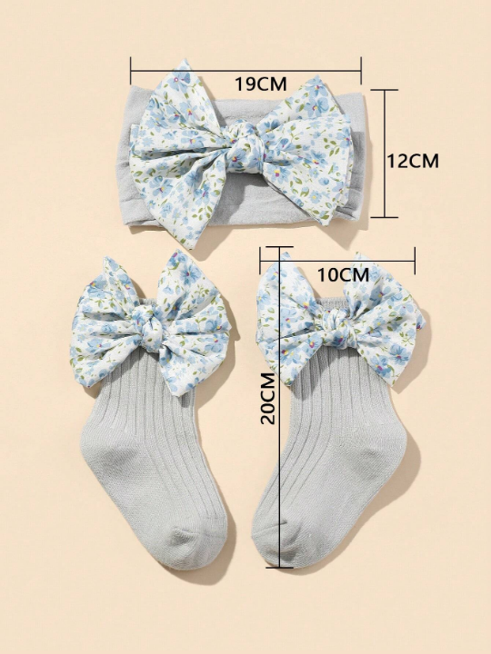 2pcs/Set Baby Hair Accessories And Socks Set