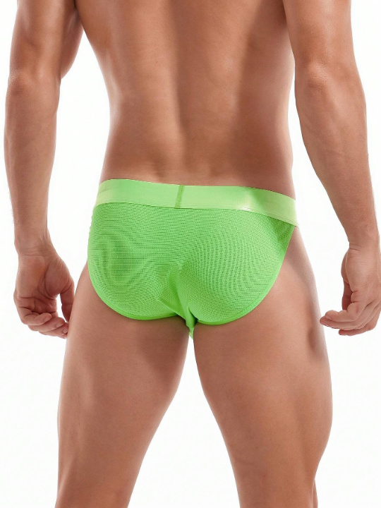 Jockmail Men's Breathable Sport & Fitness Triangle Briefs With High Cut And Mesh Design, 1pc