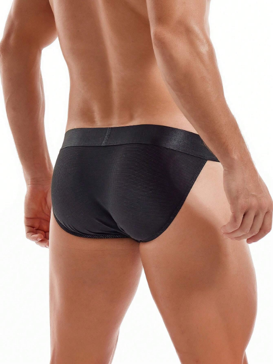 1pc Men's Breathable Triangle Mesh High-Cut Athletic Underwear For Sports & Fitness