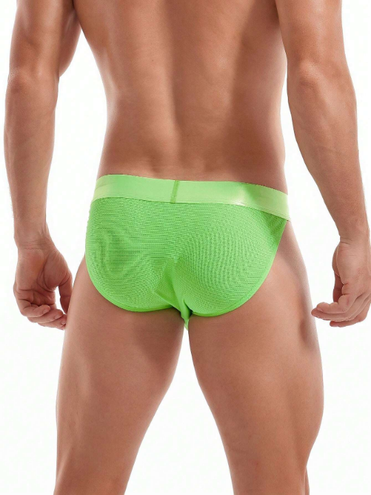 Jockmail Men's Breathable Sport & Fitness Triangle Briefs With High Cut And Mesh Design, 1pc