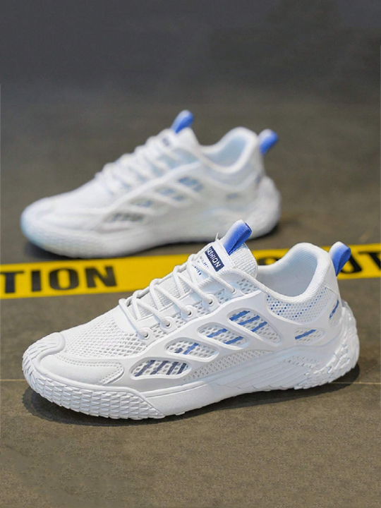 2024 Men's Shoes Mesh Casual Breathable Shoes Versatile Men's Sports Trendy Shoes Mesh Multi-Color White Shoes Walking Shoes Hollow Sports Shoes Men's Running Shoes