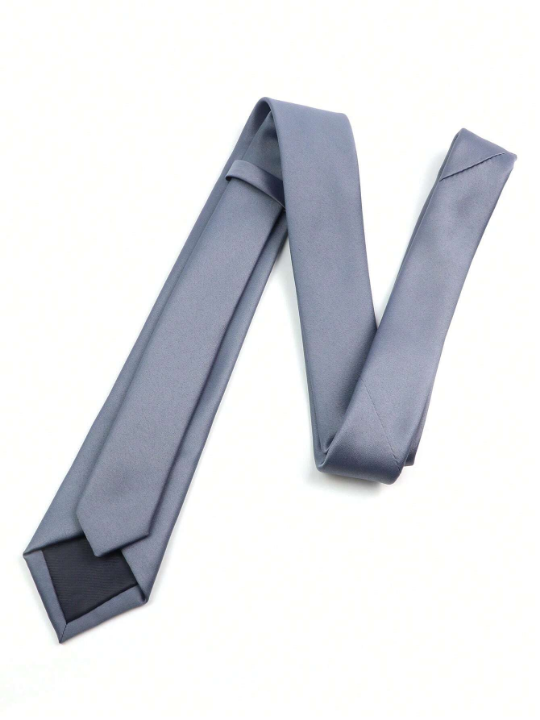 1pc Men's Solid Color Soft And Textured 6cm Skinny Polyester Necktie, Suitable For Daily Wear, Work, Wedding And Party