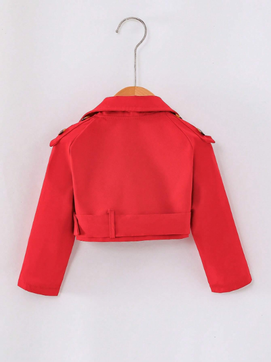 Baby Girl Autumn Casual Short Jacket, Perfect For Outdoor Photoshoots