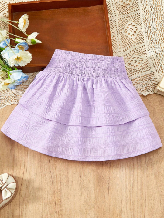 Girls' (Big) Purple Simple A-Line Skirt