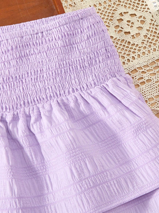 Girls' (Big) Purple Simple A-Line Skirt