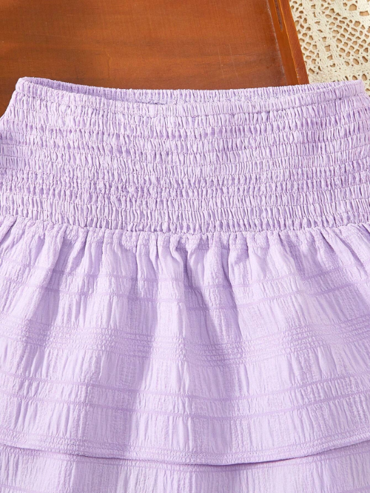 Girls' (Big) Purple Simple A-Line Skirt