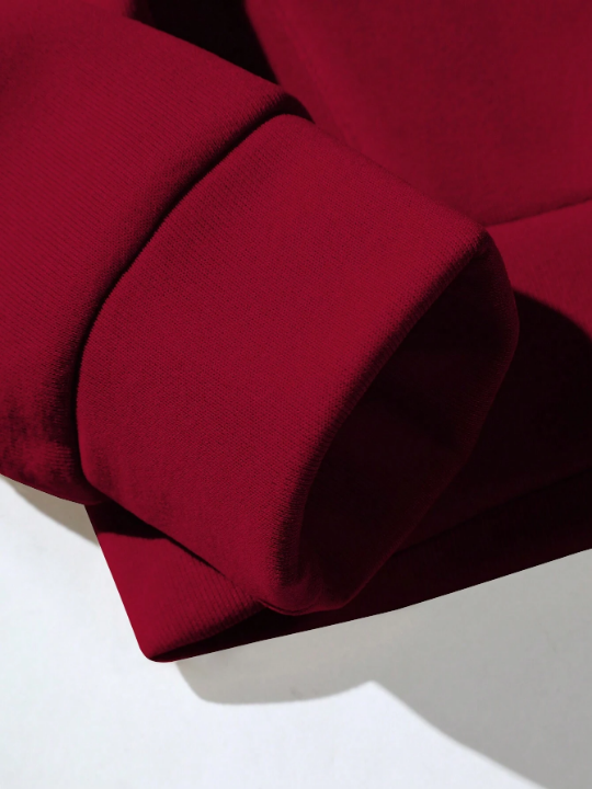 Manfinity Hypemode Men's Solid Color Drop Shoulder Long Sleeve Hoodie, Suitable For Autumn And Winter