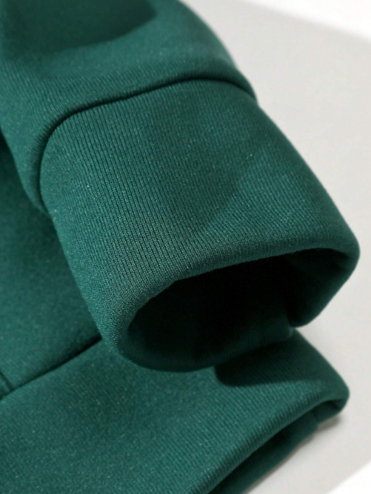 Manfinity Hypemode Men's Solid Color Drooping Shoulder Long Sleeve Hooded Casual Sweatshirt Suitable For Autumn And Winter