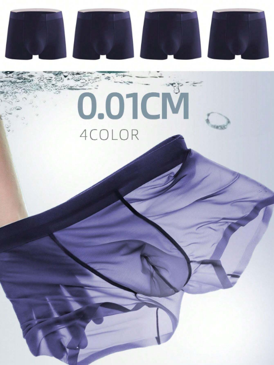 4pcs/Set Men's Random Color Pure Silk Underwear