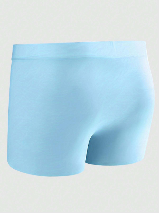 4pcs Men's Solid Color Ice Silk Flat Angle Underwear