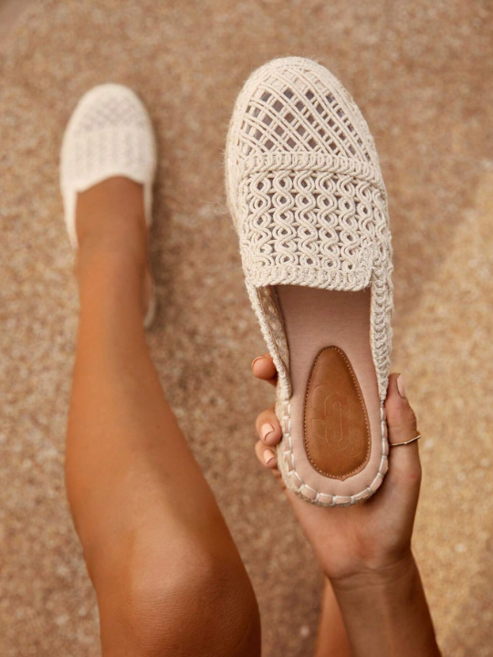 Styleloop Woman Shoes Braid Detail Espadrille Flats, Vacation Outdoor Flats For Spring And Summer