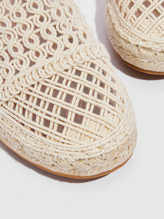 Styleloop Woman Shoes Braid Detail Espadrille Flats, Vacation Outdoor Flats For Spring And Summer