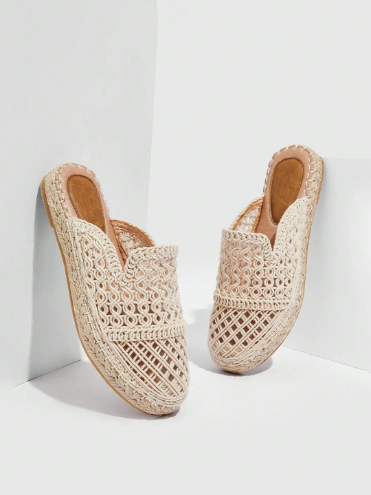 Styleloop Woman Shoes Braid Detail Espadrille Flats, Vacation Outdoor Flats For Spring And Summer