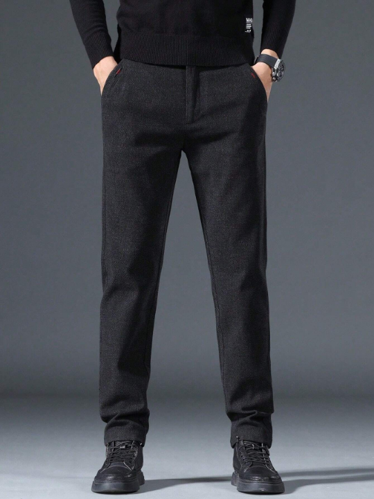 Men's Solid Color Straight Pants