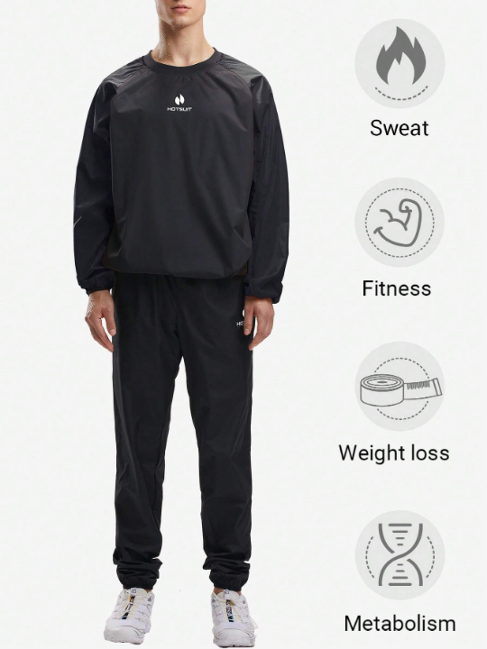 HOTSUIT Sauna Suit Men Anti  Sweat Suits Gym Boxing Workout Jackets Durable   Gym Wear Sports Wear Activewear Sauna Set Top And Pant Weight Loss