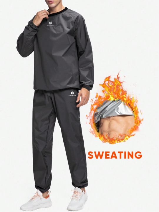 HOTSUIT Sauna Suit Men Anti  Sweat Suits Gym Boxing Workout Jackets Durable   Gym Wear Sports Wear Activewear Sauna Set Top And Pant Weight Loss