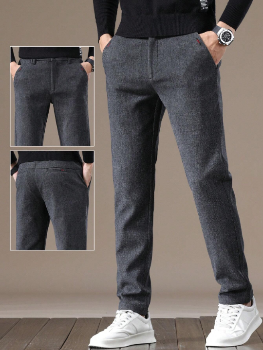 Men's Elastic Waist Casual Straight Leg Pants